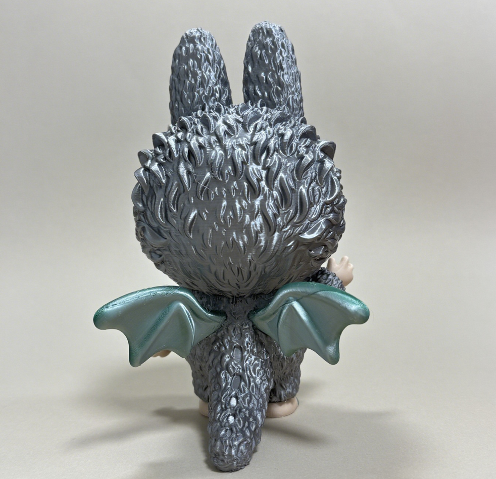 Silken Grey Labubu Figure – Elegant & Enigmatic