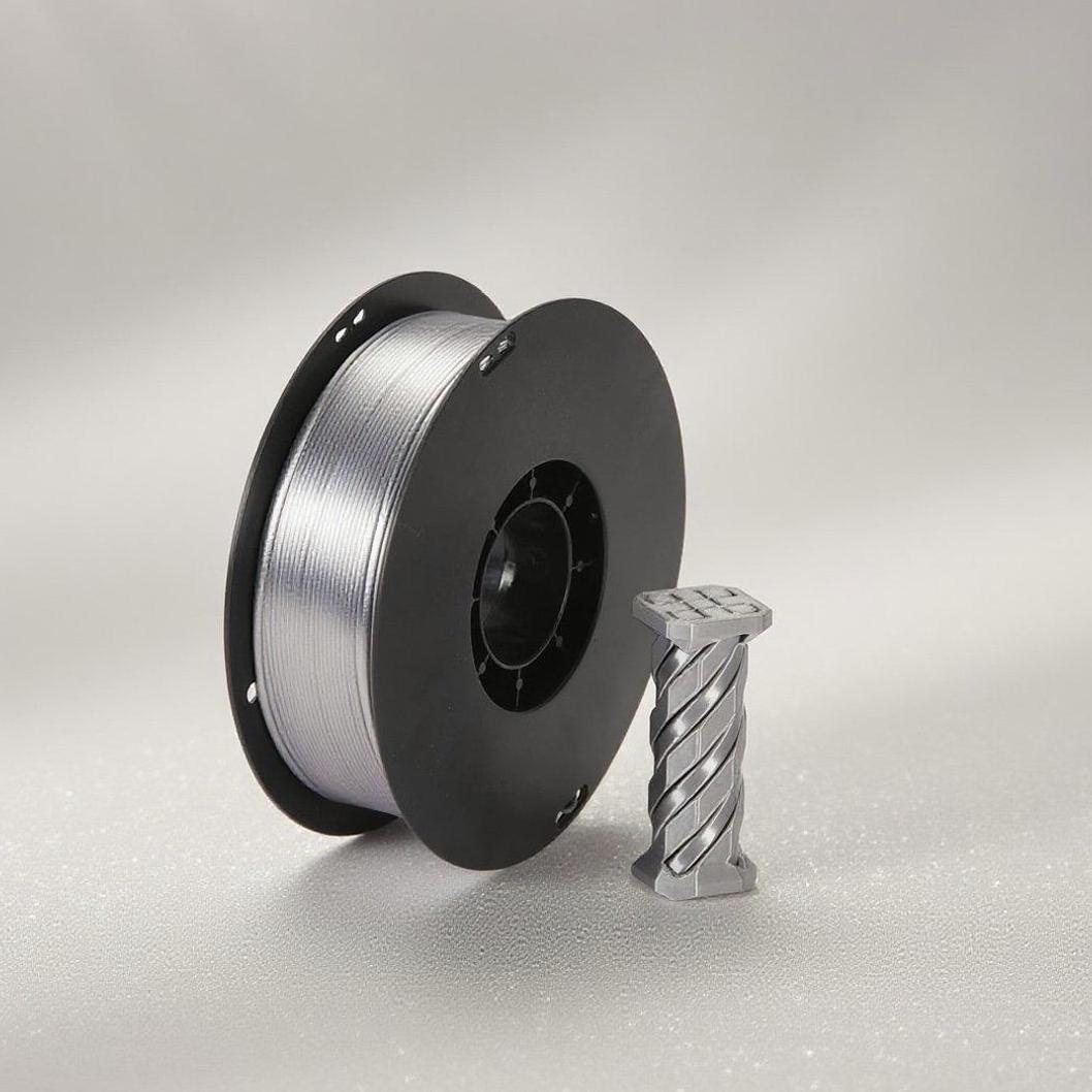 Filamento PLA de seda prateada para impressão 3D (1,75 mm, 1 kg)