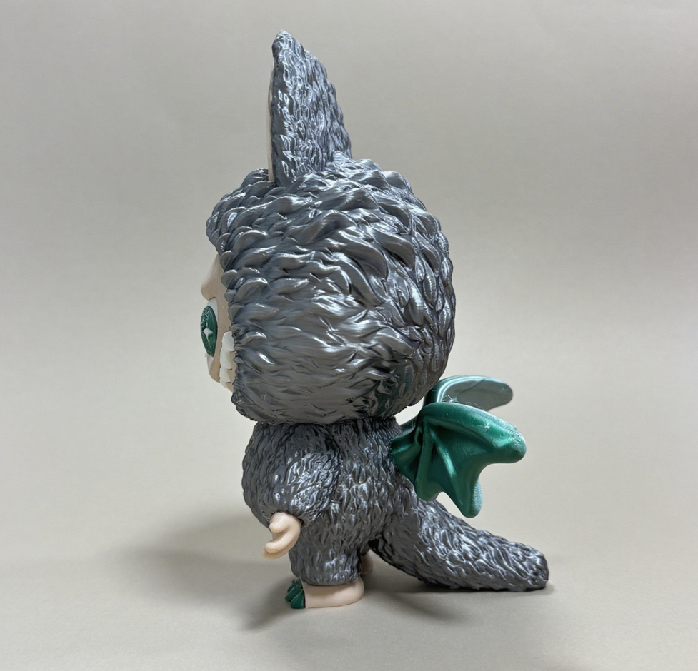 Silken Grey Labubu Figure – Elegant & Enigmatic