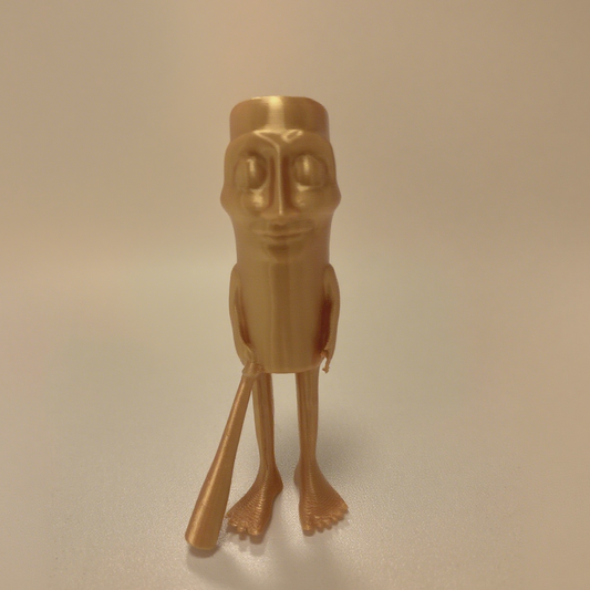 3D printed tung tung tung character- Golden Silk PLA