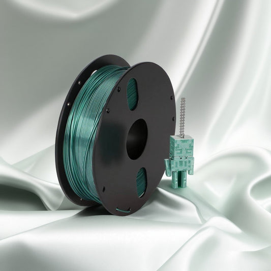 Filamento PLA de seda verde-prateada para impressão 3D (1,75 mm, 1 kg)