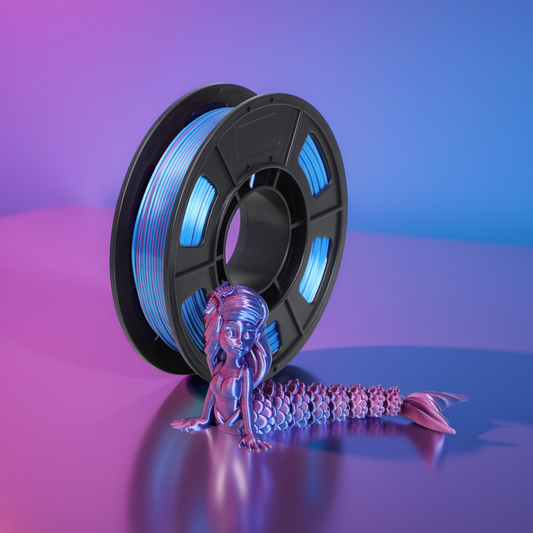 Filamento PLA de seda roxo-azulado para impressão 3D (1,75 mm, 1 kg)